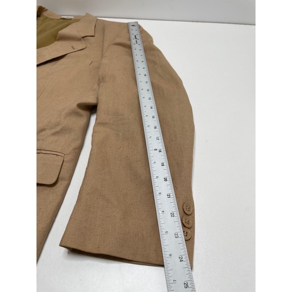 Giorgio Sant Angelo Mens Beige Linen Cotton Blend Blazer Sports‎ Coat Jacket 42S - Picture 12 of 13